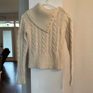 Banana republic button turtleneck rabbit hair wool sweater S